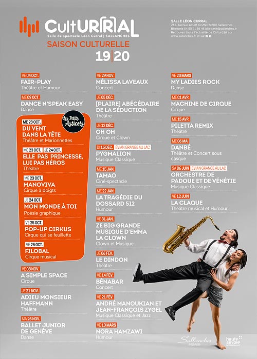 Affiche calendrier 2019-20 de Cultur(r)al (Sallanches)