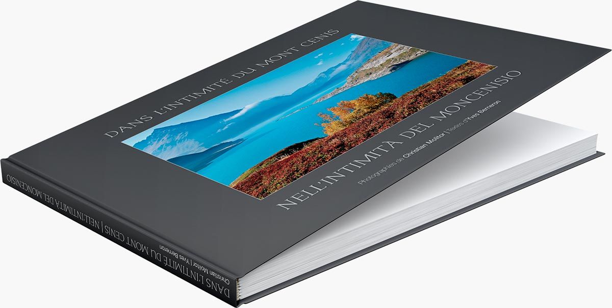 Mise en page du livre "Dans l'intimité du Mont-Cenis" du photographe Christian Molitor