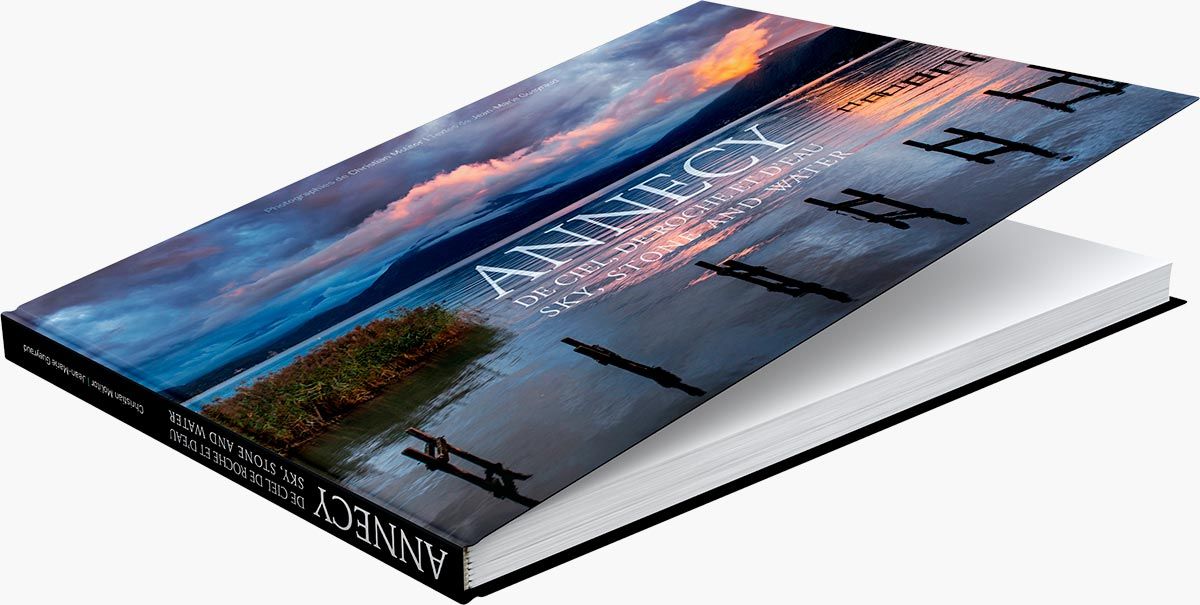 Mise en page du livre "Annecy" du photographe Christian Molitor